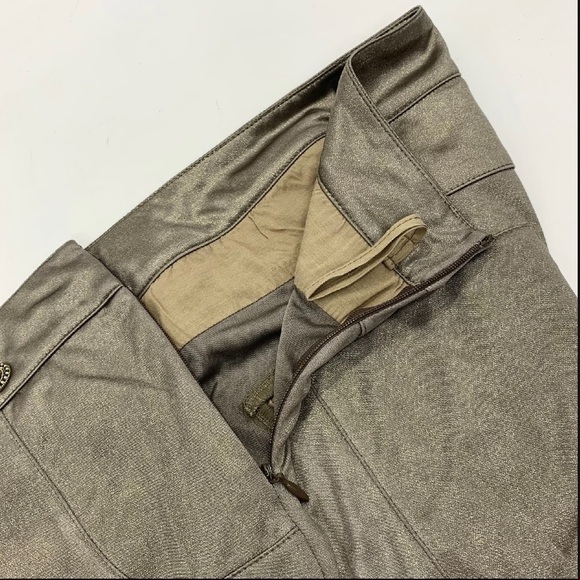 CHANEL GOLD SHIMMER LEGGINGS Pants sz 36 - Picture 7 of 16
